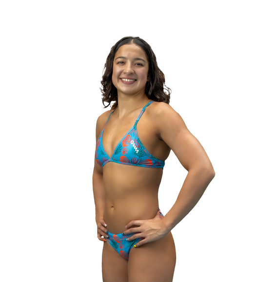 BIKINI TOP  2 (CON AMARRE) - CORALES - OMAR PINZON Swimwear