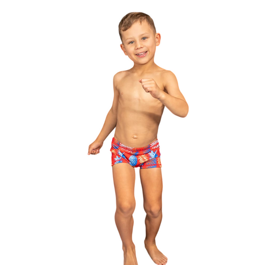 PANTALONETA TRUNK KIDS - PINEAPPLE  - OMAR PINZON Swimwear